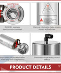 2-inch tri-clamp sanitary butterfly valve in SS304 stainless steel with a pneumatic single-acting actuator (front view)