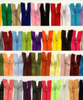 Colorful assortment of 50 Pieces 18 Inch Nylon Coil Zippers Bulk Pack For Sewing Crafts With 40 Color Options Durable And Handy For Quick DIY Projects Fashion Repairs And Creative Upcycling