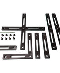 Pro Grade Laser Engraver Fence Kit For F1 And F2 Ultra, 7 Piece Fixture And Guide Set with hardware and tool on white background