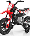 12V Kids Ride On Motorcycle With Dual 25W Motors Safe One To Three MPH Speed Safety Training Wheels Self Control Throttle Bluetooth