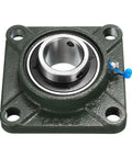 Two Pack UCF207-22 Pillow Block Bearings With 1 3 Eighths Inch Bore Self Alignment, Solid Cast Iron Base, Square Flange Mounted, Chrome Steel Bearings, Beefy Heavy Duty Build, Includes Four Screws and Two Wrenches. 1-3/8 bore cast iron pillow block bearing