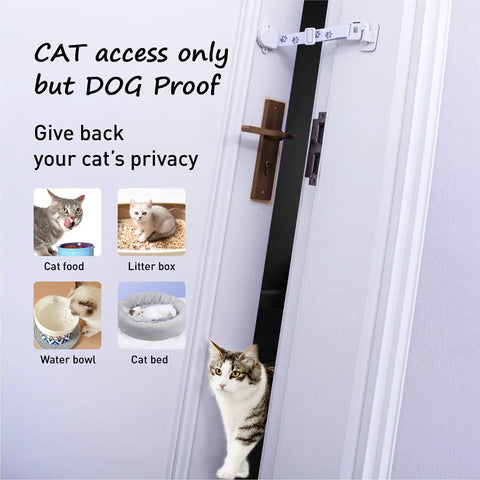 Heavy Duty Adjustable Pet Door Strap And Latch Keeps The Pups Outta The Litter Box While Letting Cats Step Right Inside For Meals Made From Solid Gear So You Can Chill Knowing It Stays Totally Dog Proof Always with cat exiting door.