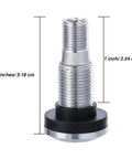 TecUnite TR-416-S metal valve stem, outer mount, chrome-plated with black rubber base