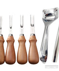 Wide Mouth Leather Edge Skiving Beveler Set Pro Grade With Six Blades Skiver Knife For Leather Craft DIY 4mm 6mm 8mm 10mm