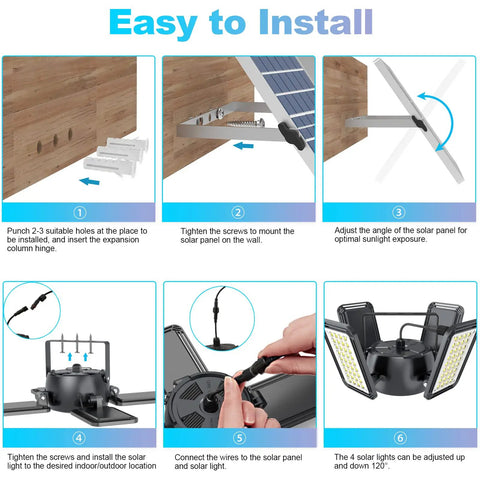 Installation guide for Heavy Duty Solar Shed Lights With Four Bright Heads Offering 1200 Lumens And Kickass Motion Sensor Detection.