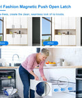 Slick Six Pack Push To Open Cabinet Latches With Integrated Magnetic Springs For Clean Line Kitchen Drawers installation before and after image.