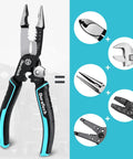 Five In One Wire Stripper And Crimping Tool With Needle Nose Pliers For Electricians 8 Inch heavy duty tool and features.