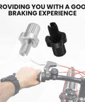 7mm Aluminum Alloy Brake Lever Adjuster Kit For Mountain And Road Bikes M7 Cable Handle Lever Screws 4 Pack shown installed on bike