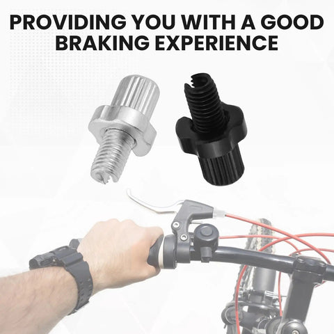 7mm Aluminum Alloy Brake Lever Adjuster Kit For Mountain And Road Bikes M7 Cable Handle Lever Screws 4 Pack shown installed on bike