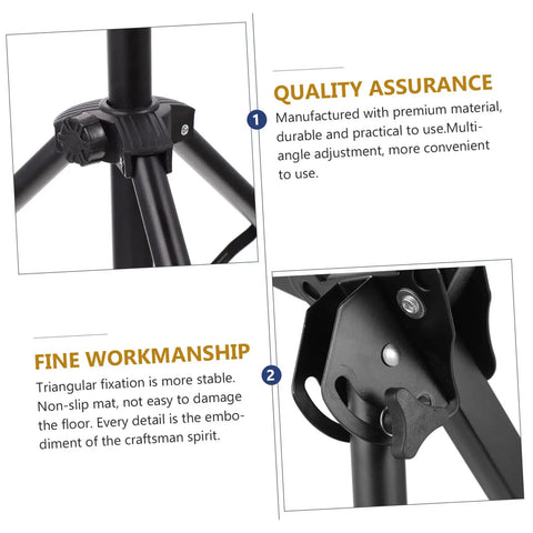 Close-up of the adjustable leg lock on the No Fuss Foldable Alloy Snare Drum Stand, Rock Solid Lightweight Percussion Tripod Rack.