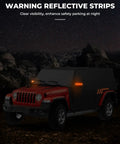 Wrangler Four Door Cab Cover For JK JL Unlimited 2007 To 2026 with reflective strips at night, emphasizing safety and visibility.