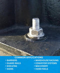 Heavy Duty Zinc Plated 1 Inch By 12 Inch Wedge Anchor For Concrete Dry Environments secure to fixture