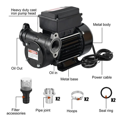 Heavy Diesel Transfer Pump Delivering A Fast 20 Gpm Flow With 110V Electric Power for efficient kerosene and biodiesel use.