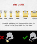 Size guide for Invisible Ring Size Adjuster For Loose Rings With Six Sizes Keeps Your Engagement And Wedding Rings Snug And In Place No More Slips Clear Ring Band Sizer Guard For Loose Jewelry Multipack Ten Count