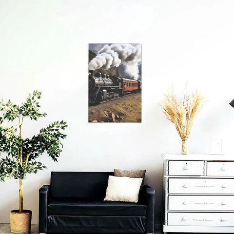 Steam Locomotive Train Canvas Wall Art Poster For Living Room Decor Modern Bedroom Print Dope Wall Hanging Artwork 12x18 Inch