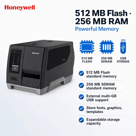 Heavy Duty Industrial Thermal Transfer Label Printer Built As A Workhorse To Rip Through Warehouse Shipping Grinds With Sweet Precision And Lightning Fast Print Delivery side view with USB storage feature.