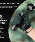 Hand holding flashlight showing Six Pack LED Flashlights With High Lumens Pocket Size Three Modes Battery Powered Adjustable Focus Waterproof