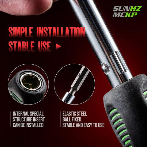 Close-up of All In One Screwdriver Set With Ergonomic Oversized Handle And Non Slip Grip, showing installation feature.