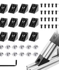 12 Pack 4040 45 Degree Inside Corner Angle Support Bracket For Aluminum Extrusion 40x40 T Slot And V Slot Black With Nuts And Screws on frame