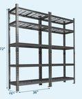 Beefy 5 Tier Metal Garage Storage Shelving Unit, 36 Inch Wide, Adjustable Shelves, Heavy Duty Steel, Up To 2200 Lbs Total Capacity, Ideal Tool Organizer For Home Garage, Workshop, And Storage. 72 x 36 x 16 in