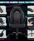 Ergonomic Gaming Chair Built For Long Gaming Sessions With Adjustable Height Big And Tall Design PU Leather Lumbar Support