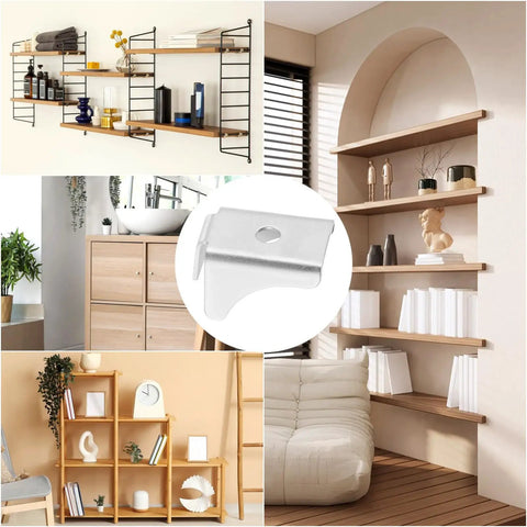 Heavy Duty Steel Shelf Clips For Metal Cabinets And Display Units Easy To Use Lightweight Shelf Supports Ten Pack with shelves