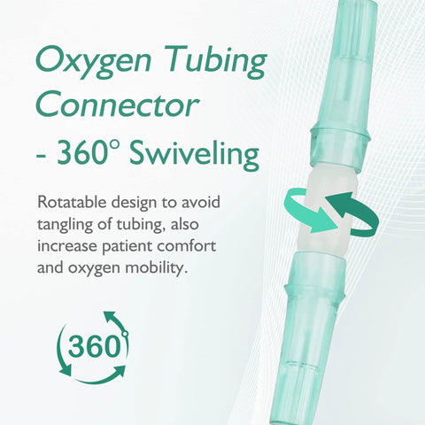 ANSNF Oxygen Tubing Connector, 360° swivel, white, 10-pack