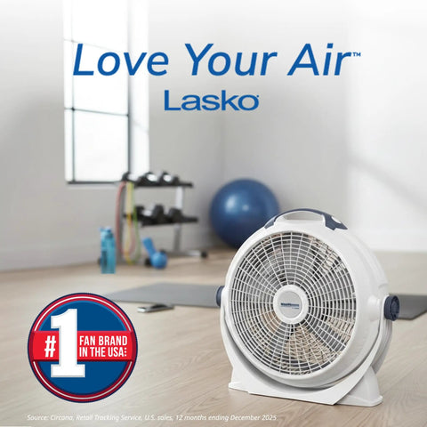 Portable air circulator in gym, 20 Inch High Velocity Floor Fan With Three Speeds And 360 Degree Airflow, Fully Assembled In Gray