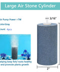 4x2 Inch Cylinder Air Stone Diffuser For Aquarium And Hydroponics Pro-Grade High-Output Aerator Kit 4 Pack showing size