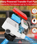 Battery Powered Gas Transfer Pump With Auto Stop, 3.2 GPM Flow, 51 Inch Hose, Portable Oil And Fuel Transfer Kit With 4 Adapters