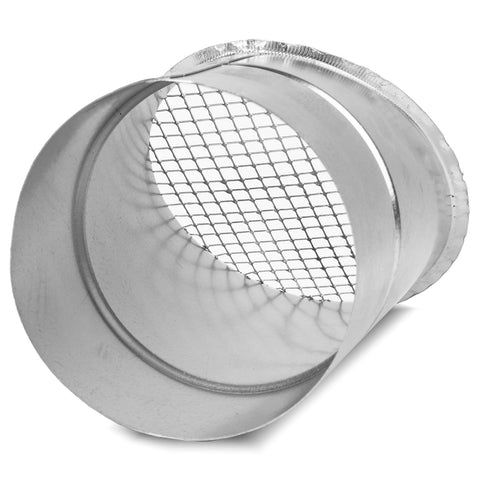 4 Inch Heavy Duty Workhorse Galvanized Steel Duct End Cap With Mesh Round Outdoor Air Exhaust Vent Cover Bird Guard Vent Cover Angled 45 Degree End