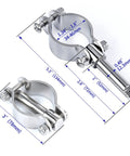 Clamp-on oarlock sockets, 316 stainless steel, two pieces with bolts for boats