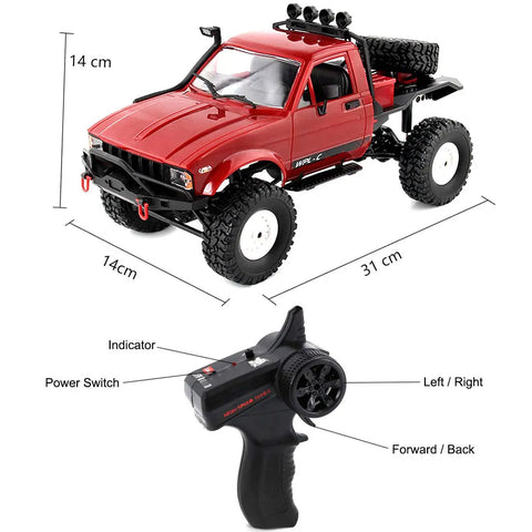Rugged 1/16 Scale RC Crawler Off Road Truck 4x4 With LED Lights 2.4G Remote Control All Terrain Beast For Deserts Rocks Mud And More