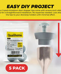 Door Stopper Replacement Rubber Tips for Kickdown and Drop Down Doors, Ribbed Foot, 5-pack gray tips with screws, easy install.