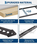 Heavy Duty Five Tier Metal Shelving Rack Featuring Reinforced Steel Frame And Durable Mdf Boards Holds Sixty Five Pounds Per Level with 5mm MDF and support ridges.