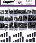 270-Piece Nylon Round Spacer Standoff Kit For M3 To M6 Screws, Black ABS Plastic With 3mm-25mm Lengths in organizer box