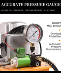 Beefy 750W Electric Hydraulic Pump Power Pack Unit 110V with pressure gauge and solenoid valve, 10000 PSI displayed