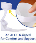 Lightweight Leaf Spring AFO For Foot Drop With Dorsiflexion Support, Posterior Ankle Foot Orthosis, close-up of cushioned comfort fit