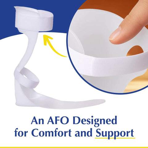 Lightweight Leaf Spring AFO For Foot Drop With Dorsiflexion Support, Posterior Ankle Foot Orthosis, close-up of cushioned comfort fit