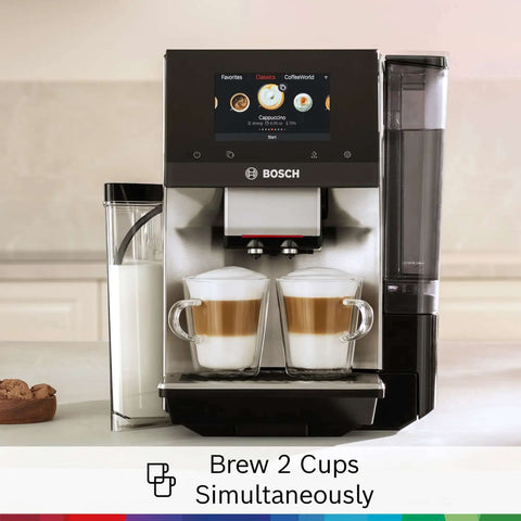 Double Cup Barista Style Home Fully Automatic Coffee Machine With 36 Drink Presets And Touchscreen Controls For Latte Macchiato Cappuccino Or Espresso Personalize Strength Size Milk Ratio And Aroma Large Bean Hopper Easy Clean Stainless Steel