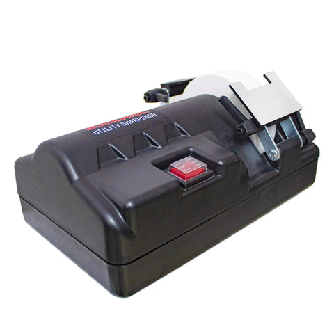 Low Speed Knife Sharpener with Wet and Dry Grinding Wheel, adjustable aluminum work rest, and forward reverse switch visible
