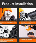 Product installation steps for Straight Up Pro Grade Electrician Threading Machine With Brushless Motor Cordless Cable Pulling Tool.