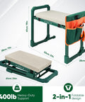 Garden Kneeler And Seat For Easy Potting, Weeding And Outdoor Tasks, Heavy Duty Foldable Stool With 10 Inch Thick Pad, Extendable Legs, Tool Bag And Storage Pouch, Perfect Gift For Women Moms Seniors.