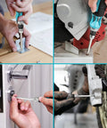 Ratcheting Screwdriver 12-In-1 Kit With Quick-Load Bits used on wood, metal, door lock, and bicycle with high torque for DIY projects