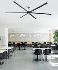 Massive 120 Inch Industrial Black Ceiling Fan With No Lights Ultra High Airflow 36000 CFM for large modern dining area