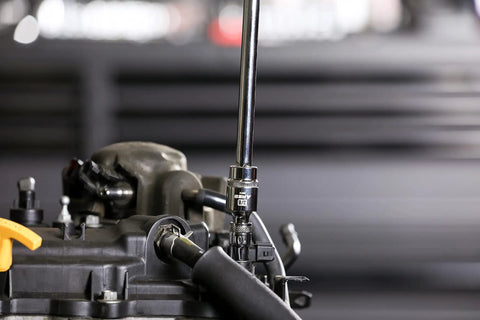 Magnetic 2-Stage Universal Joint Set For One Quarter, Three Eighths, And One Half Inch Drive Sockets - 3-Piece Swivel Adapters With Quick Switch Ball Spring Design, Durable Case, Perfect For Tight Spots And Hard-To-Reach Fasteners. 3/8 inch joint on socket