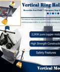 Heavy Duty Workhorse Electric Roll Bender For Steel And T Bars Industrial Three Roller Metal Round Bender With Foot Switch Control with motor and controls.