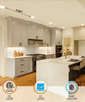 Kitchen with Sixteen Pack Ultra Thin LED Recessed Lighting 6 Inch with Junction Box Aluminum Housing 3000K Warm White 12W Dimmable Slim Downlight