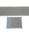 Desktop Acoustic Booth Foldable Three Sided Recording Isolation Shield With High Density Sound Absorbing Foam, three panels on a flat surface.