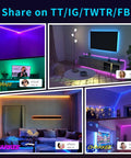 Ultra Long 100 Ft LED Strip Lights With Alexa And Google Assistant Music Sync, dreamy bedroom ambiance, TV backlighting.